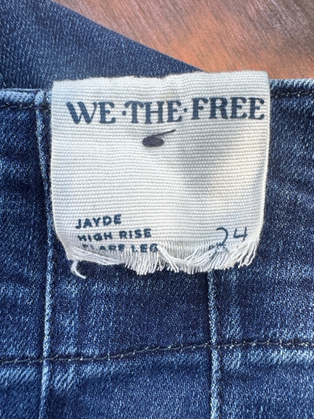 Free People We The Free Jayde High Rise Flare Leg Jeans Night Sky Size 24 - Picture 9 of 15